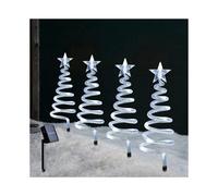 (Christmas tree (color))Set Of 4 Led Stake Garden Lights - 40 Led Pathway Decoration Garden Lawn Patio - Festive Xmas Glow Christmas Decoration