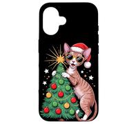 Christmas Tree Cornish Rex Sunglasses Carcasa para iPhone 16