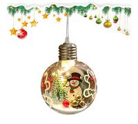 Christmas Tree Decoration Balls - Clear Glowing Ornament Transparent Sphere Warm Light Bright Pendant Holiday Party Hanging Decor Display Seasonal | LED Bauble For Festival Celebration Home