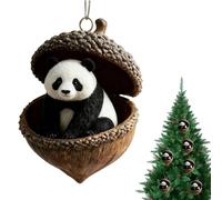 Christmas Tree Decorations,Adorable 2D Acrylic Winter Decorations | Long-Lasting Christmas Animal Acorn Pendant,for Windowsill Bedroom Balconies Doorways Wall Garden Yard Path Porch Festive