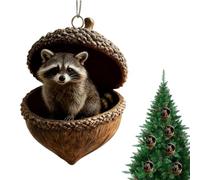 Christmas Tree Decorations,Adorable 2D Acrylic Winter Decorations | Long-Lasting Christmas Animal Acorn Pendant,for Windowsill Bedroom Balconies Doorways Wall Garden Yard Path Porch Festive