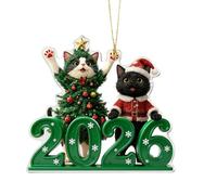 Christmas Tree Decorations, Decorative Small Kitten Tree Ornaments, 2D Cute Cat 2026 Pendants For Bedroom Kitchen Mantel Door Balcony Hallway Window Truck Vehicle SUV Bag