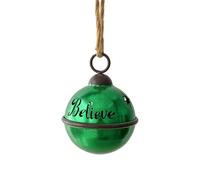 Christmas Tree Decorations - Handmade Bell Ornament, Jingle Bell Hanging, Rope Classic Holiday Display for Door, Wall, Home, Indoor, Outdoor, 6.69x5x5 Inches, Silver, Red, Green