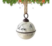 Christmas Tree Decorations - Handmade Charm Ornaments with Hangable Rope Jingle Bells | Festive Christmas Decor for Tree Wreath Wall Knob Outdoor Holiday Decorations, 17x12.7x12.7cm Silver Red Green