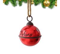 Christmas Tree Decorations - Handmade Charm Ornaments with Hangable Rope Jingle Bells | Festive Christmas Decor for Tree Wreath Wall Knob Outdoor Holiday Decorations, 17x12.7x12.7cm Silver Red Green