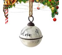 Christmas Tree Decorations - Large Bell Charm, 17x12cm Vintage Handmade Metal Jingle Bell with Hanging Rope | Shiny Christmas Metal Decoration for Tree, Wreath, Door, Wall, and Outdoor Holiday Display