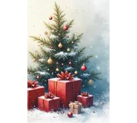 Christmas Tree Dot Grid Notebook: Festive Holiday Journal with Gifts and Ornaments | 6x9 in | 200 Pages | Dotted Interior for Lists, Notes & Ideas