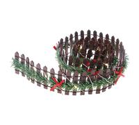 Christmas Tree Fence for Pets - Wooden Holiday Pet Guard with Decorative Light | 90cm Long Wood Fence Border for Cats Dogs, Protective Christmas Tree Barrier for Home Dorm Apartment Fireplace