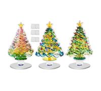 Christmas Tree Figurine - 3 Pieces 2D Acrylic Winter Holiday Decoration, Christmas Tree Desk Ornament, Festive Decorative Design, Holiday Decor Accessories, for Party Tabletop Home Desk Desktop Table