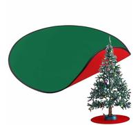 Christmas Tree Floor Mat - Poliéster 76 cm | Impermeable Stand Pad | Red and Green Reversible Floor Rug for Under Tree Winter Christmas Decoration and Gentle Washing.