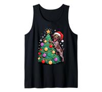 Christmas Tree German Shorthaired Pointer Sunglasses Dog GSP Camiseta sin Mangas