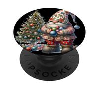 Christmas Tree GNOME Graphic For Women and Happy Holidays PopSockets PopGrip Adhesivo