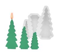Christmas Tree Mold, 3-Pieces Christmas Tree Decoration Molds, Silicone Home Decor, Seasonal Crafting Accessories for Enthusiasts, Hobbyists, Coworkers, Friends, and Family, 10.4x11.1cm