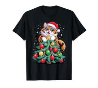 Christmas Tree Norwegian Forest Cat Sunglasses Wegies Camiseta