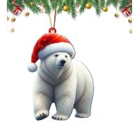 Christmas Tree Ornament | 2D Acrylic Raccoon-Themed Ornament | Christmas Animal Raccoon Pendant | for Windowsill Bedroom Balconies Doorways Wall Garden Yard Path 18 Inches