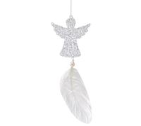 Christmas Tree Ornament - Christmas Ornament for Tree | Cartoon Elk Pendant | Christmas Snowflake Pendant | 10-16cm Indoor Feather Ornaments for Winter Holiday New Year & Home Decor (White)