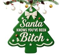 Christmas Tree Ornament - Humorous Flat Marking, Two Dimensional Acrylic Winter Adornment with Fun Imagery, Pendant for Window Ledge and Sleeping Chamber Accent & Covered Entrance