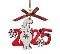 Christmas Tree Ornaments - 2025 Wooden Animal Themed Pendant, Cat Design Holiday Decor, Hanging Wood Ornament for Windowsill Bedroom Balconies Doorways Wall Garden Yard Path