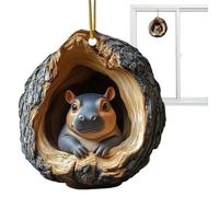 Christmas Tree Ornaments, 2D Acrylic Decor, 3.15x1.97in Cute Animal Keepsakes, Lightweight Flat Design, Attached Hanging Lanyard for Door, Cafe, Living Room, Restaurant, Window Sill, Balcony