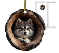 Christmas Tree Ornaments, 2D Acrylic Decor, 3.15x1.97in Cute Animal Keepsakes, Lightweight Flat Design, Attached Hanging Lanyard for Door, Cafe, Living Room, Restaurant, Window Sill, Balcony