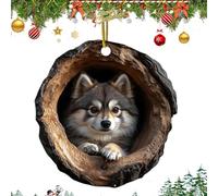Christmas Tree Ornaments, 2D Acrylic Flat Keepsake with Lanyard, Cute Animal Theme Hanging Decor, for Door, Café, Living Room, Restaurant, Window Sill, Balcony Display