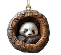 Christmas Tree Ornaments, 2D Acrylic Flat Keepsake with Lanyard, Cute Animal Theme Hanging Decor, for Door, Café, Living Room, Restaurant, Window Sill, Balcony Display