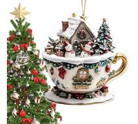 Christmas Tree Ornaments - 2D Hanging Decorations Set, Festive Holiday Accessories, Cute Flat Ornament Collection, Decorative Mini Trees for Indoor Display, Seasonal Home Decor Piece, Creative Craft G