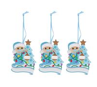 Christmas Tree Ornaments 3 Pack | Cute Mask Snowman Pendant with Ribbon Loop | PVC DIY Decorations for Holiday/Home/Presents | Personalized Christmas Decor 2025 (X2163 Blue)