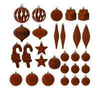 Christmas Tree Ornaments - Velvet Ball Set, 28PCS Shatterproof Velvet Christmas Balls for Tree Decoration | Elegant Holiday Ornaments for Indoor and Outdoor Use | Perfect for Home, Garden, Porch, and