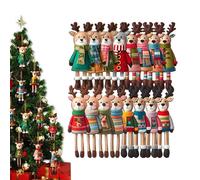 Christmas Tree Ornaments|Wood Christmas Deer Ornaments | 16 Pieces Reindeer Animal Set for Home Wall Party Crafts Garden Gate Kids Room Front Door