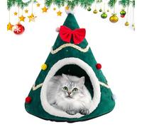 Christmas Tree Pet Bed, Plush Cat Beds For Indoor Cats, Semi-Enclosed Christmas Cat House, Cozy Warm Pet Nest For Cats, Puppy Sleeping Nest For Christmas,Cat House In Christmas Design,Rest Bed For Pet