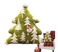 Christmas Tree Pillow - Plush Holiday Decor, Soft Decorative Cushion for Sofa, Couch, Bed | FluffyPlush Toy Style Pillow for Living Room, Bedroom | Cozy Winter Decoration for Christmas & Fall