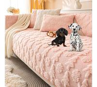 Christmas Tree Plush Sofa Cushion Cover 2024New Non-Slip Couch Cover for 2 3 4 Cushion Couch Fluffy Faux Fur Sectional Sofa Cover L Shape Soft Thick Couch Slipcover,Pink,70*90cm/27.6*35.4in(Pink,110*2
