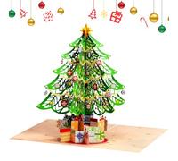 Christmas Tree Pop Card - 3D Greeting Card for Holiday Celebration and Gift Giving | Premium Paper with Handcrafted Design, Keepsake Envelope, Festive Christmas Decoration for Kids Family Friends and