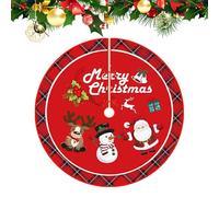 Christmas Tree Skirt - 35 pulgadas Red Festive Holiday Tree Base Cover, Soft Winter Christmas Rug, for Home Dorm Apartment Bedroom Living Room Decor, Fabric Skirt for Party Setup