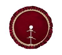 Christmas Tree Skirt- 48in Wine Red Rustic Farmhouse Plush Skirts