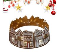 Christmas Tree Skirt Collar, LED Gingerbread House Skirt, Holiday Tree Collar, Christmas Tree Collar 26/28 Inches, Reusable Christmas Skirt, Winter Holiday Supplies, Festive Tree Base Cover,