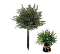 Christmas Tree Stake - Realistic Topiary, Artificial Pine Ornament For Ground Placement, Faux Greenery with Metal Rod, Garden Accessory, Reusable Decoration For Lawn Edge, Balcony and Festive Season