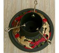 Christmas Tree Stand,Cast Iron Christmas Tree Stand,11 Inch Bell Round For 7Ft [2.1M],For Home Party Decoration, LJJY-KK
