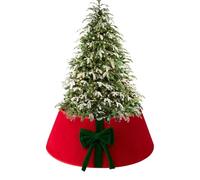 Christmas Tree Stand Cover | Plush Holiday Decor with Bow Knot | Reusable Tree Skirt for Indoor Outdoor Use Farmhouse Tabletop Party Gathering Centerpiece Home Garden Seasonal Display Accessory
