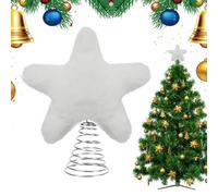Christmas Tree Star, Christmas Tree Star Topper Holiday Decor, Plush with Metal Spring For Indoor Outdoor Mantel Shelf Desk Table Bedroom Living Room Office Apartment Holiday