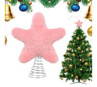 Christmas Tree Star, Christmas Tree Star Topper Holiday Decor, Plush with Metal Spring For Indoor Outdoor Mantel Shelf Desk Table Bedroom Living Room Office Apartment Holiday