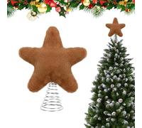 Christmas Tree Star, Christmas Tree Star Topper Holiday Decor, Plush with Metal Spring For Indoor Outdoor Mantel Shelf Desk Table Bedroom Living Room Office Apartment Holiday