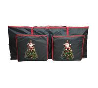 Christmas Tree Storage Box | Oxford Cloth Holiday Decoration Totes With Zippers | Large Storage Container With Reinforced Handles And Pocket For Holiday Wreath Home Garage Basement Closet Christmas