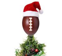 Christmas Tree Top, Home Seasonal Decor, Christmas Home Ornament For Outdoor, Santa Hat Soccer Football Tree Topper Decor, Winter Holiday Studio Nursery Door Living Room Party