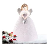 Christmas Tree Topper - 5.91x5.91x10.24 Inches Angel Tree Decoration, Cute Angel Star Ornament, Topper Holiday Decor For Indoor Bedroom Living Room Office Schools Tabls Fireplaces