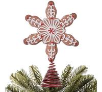 Christmas Tree Topper - Adorable Gingerbread Man Tree Topper | Holiday Decoration Prop For Christmas Trree, Fireplaces, Bookshelves, Indoor, Porch, Backyard, Garden, Outdoor, Party