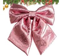 Christmas Tree Topper Bow, Large Glitter Bow, Sequin Ornament