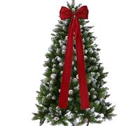 Christmas Tree Topper Bow - Large Holiday Ornaments | Red Christmas Wreath Bow | For Entryway Wall Display Party Mantel Photo Backdrop Living Room Seasonal Celebration, Oversized Satin Bows Decoration