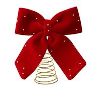 Christmas Tree Topper Bow - Velvet Burgundy Bow, sobredimensionado 25 x 30 cm Velvet Christmas Bows Tree Topper en Burgundy for Indoor Outdoor Home Decor | Red Ornament Treetop for Party Mantle Table